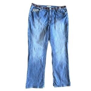 Chico’s Jeans Western Bootcut Turquoise Beaded Vintage Rodeo Cowgirl Size 36 EUC